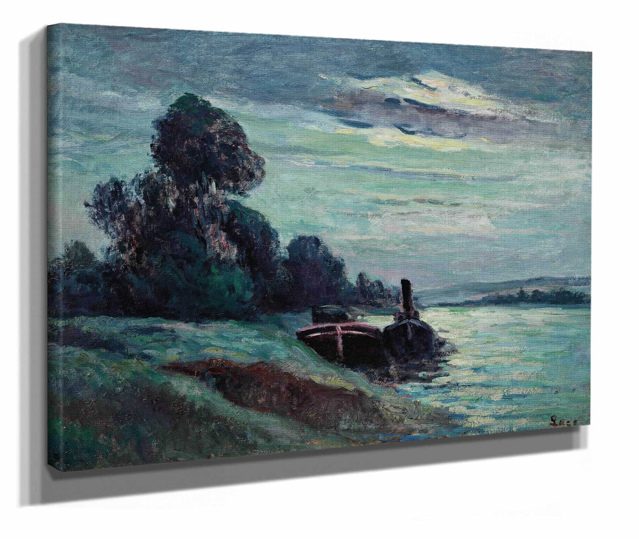 Peniches Sur La Seine by Maximilien Luce