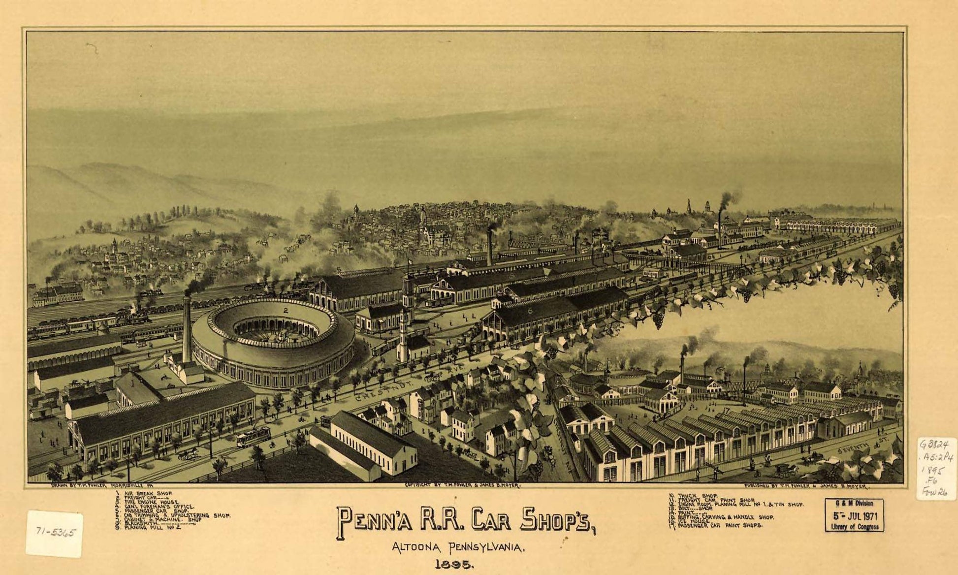 Penna Rr Car Shops Altoona Pennsylvania 1895  State Of Pennsylvania