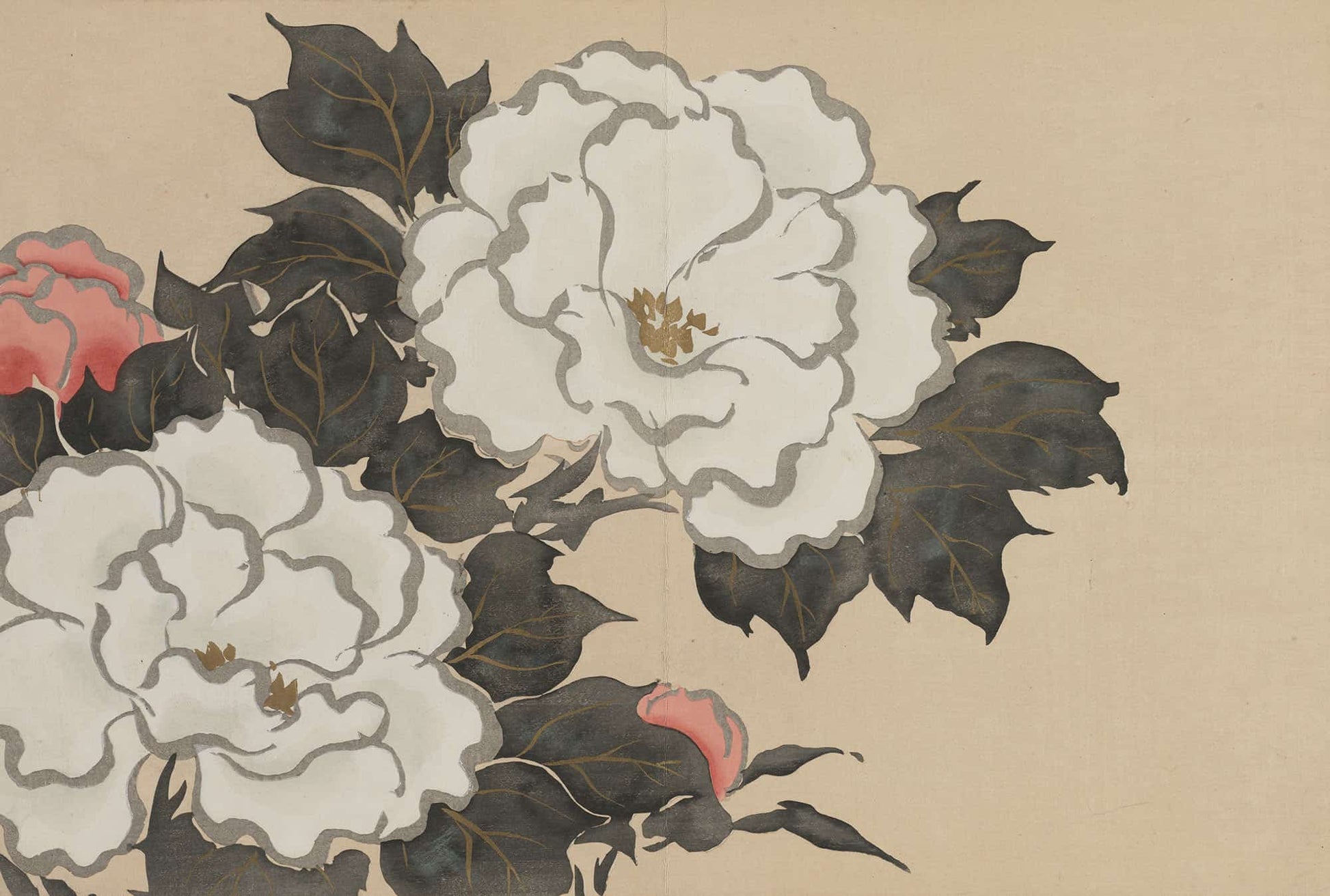 Peonies Fukamigusa by Kamisaka Sekka