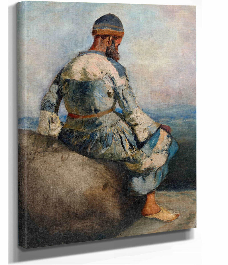 Persian Peasant Seated Atop A Rock by Edwin Lord Weeks