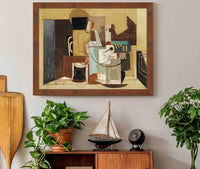 Personnage Assis A Une Table Ronde by Louis Marcoussis