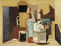 Personnage Assis A Une Table Ronde by Louis Marcoussis