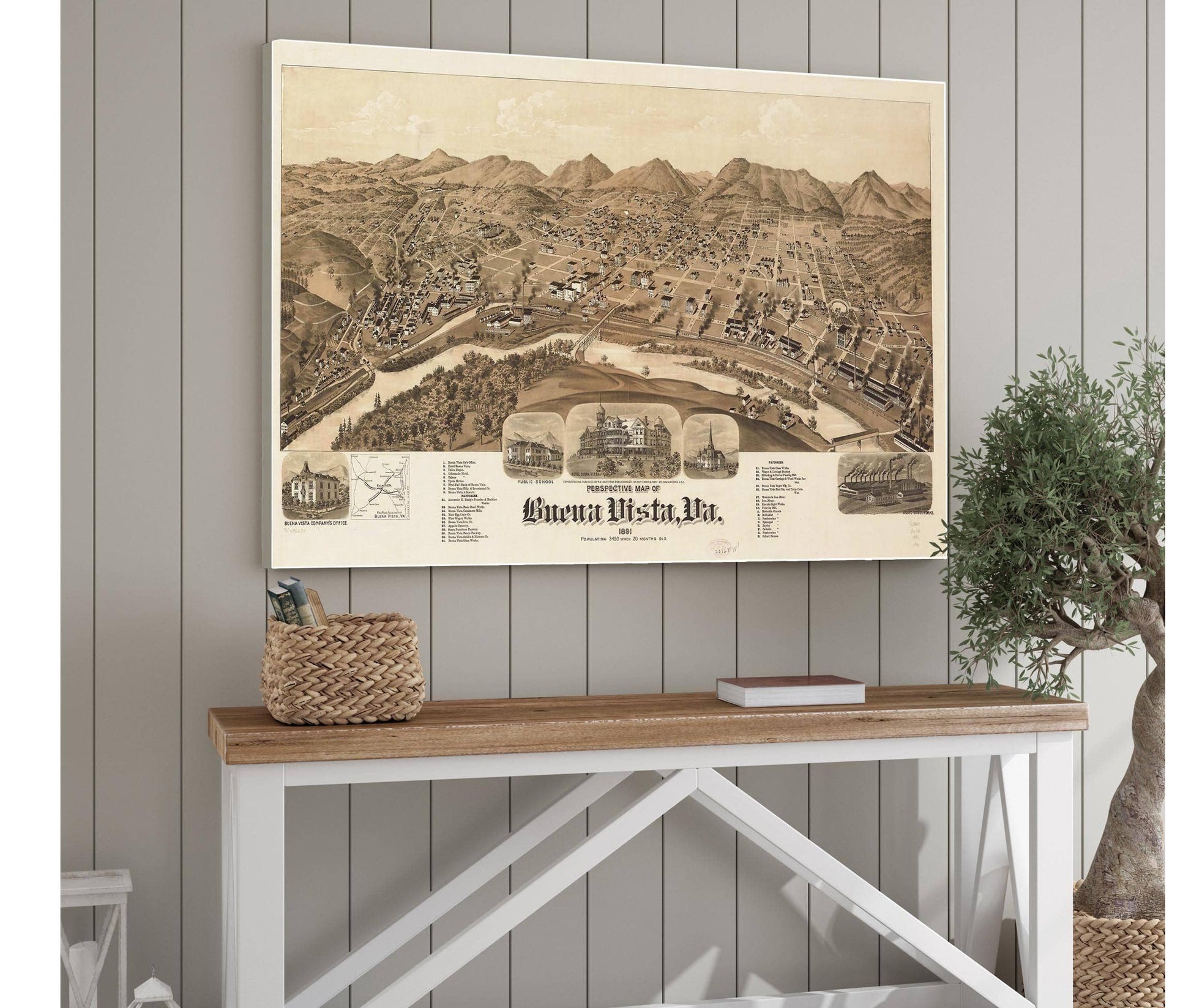 Perspective Map Of Buena Vista Va 1891  State Of Virginia