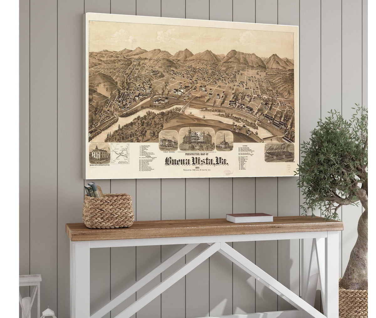 Perspective Map Of Buena Vista Va 1891  State Of Virginia