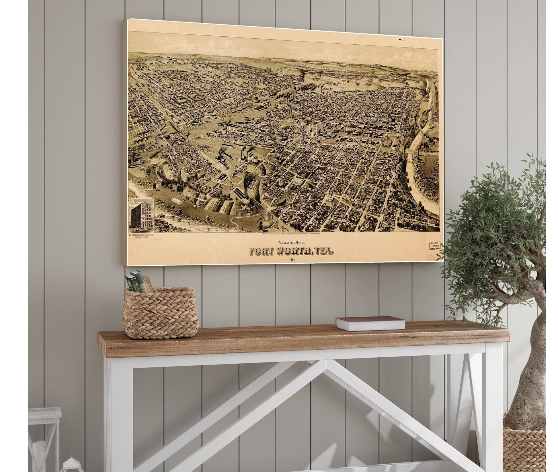 Perspective Map Of Fort Worth Tex 1891  State Of Texas