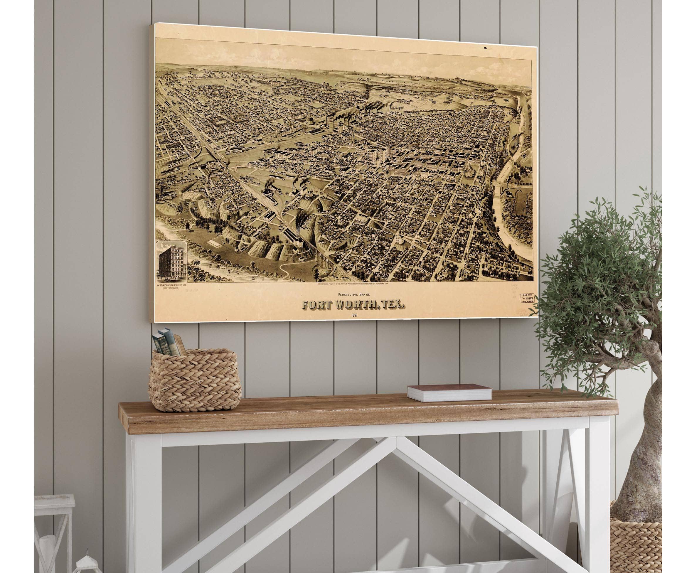 Perspective Map Of Fort Worth Tex 1891  State Of Texas
