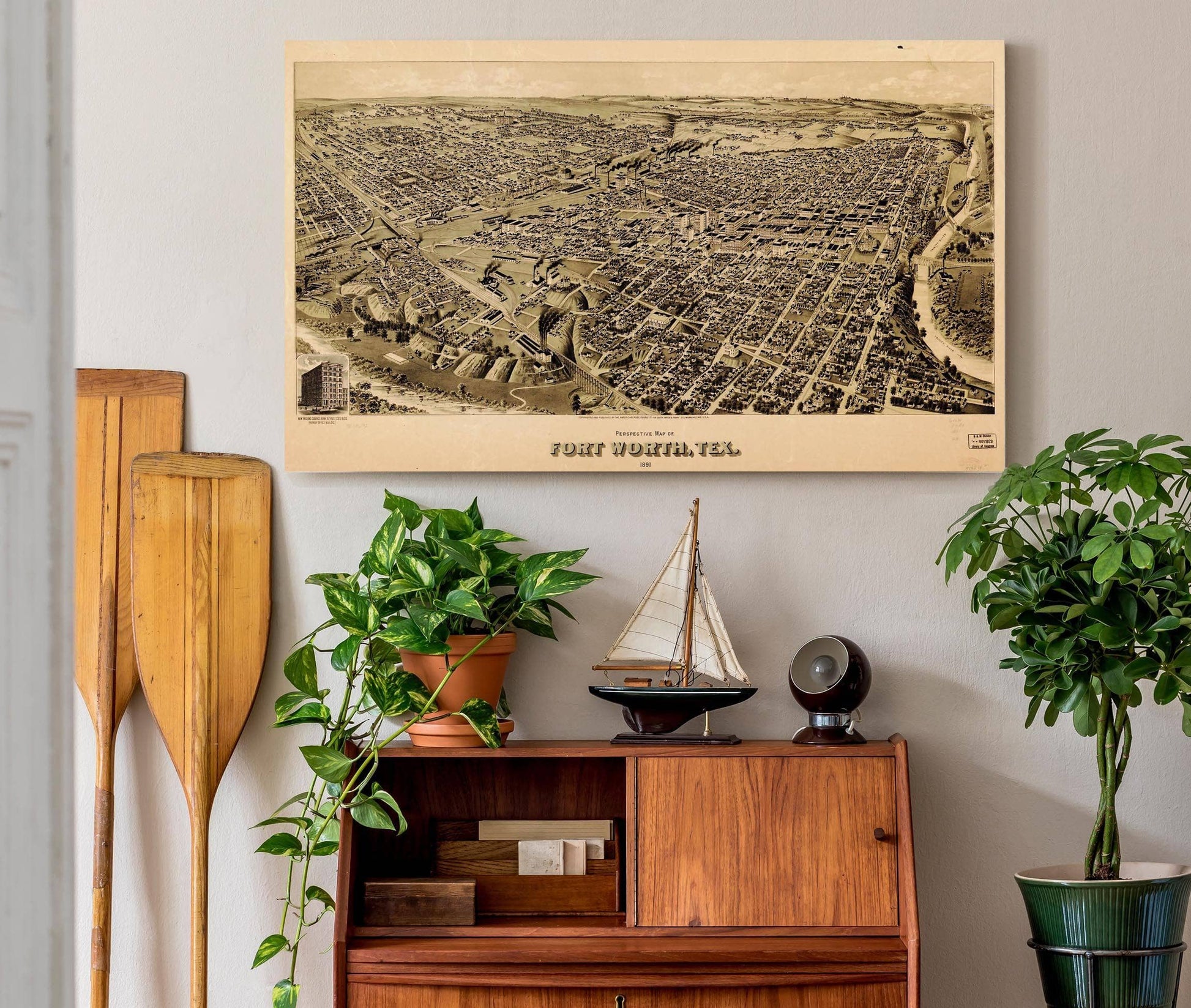Perspective Map Of Fort Worth Tex 1891  State Of Texas