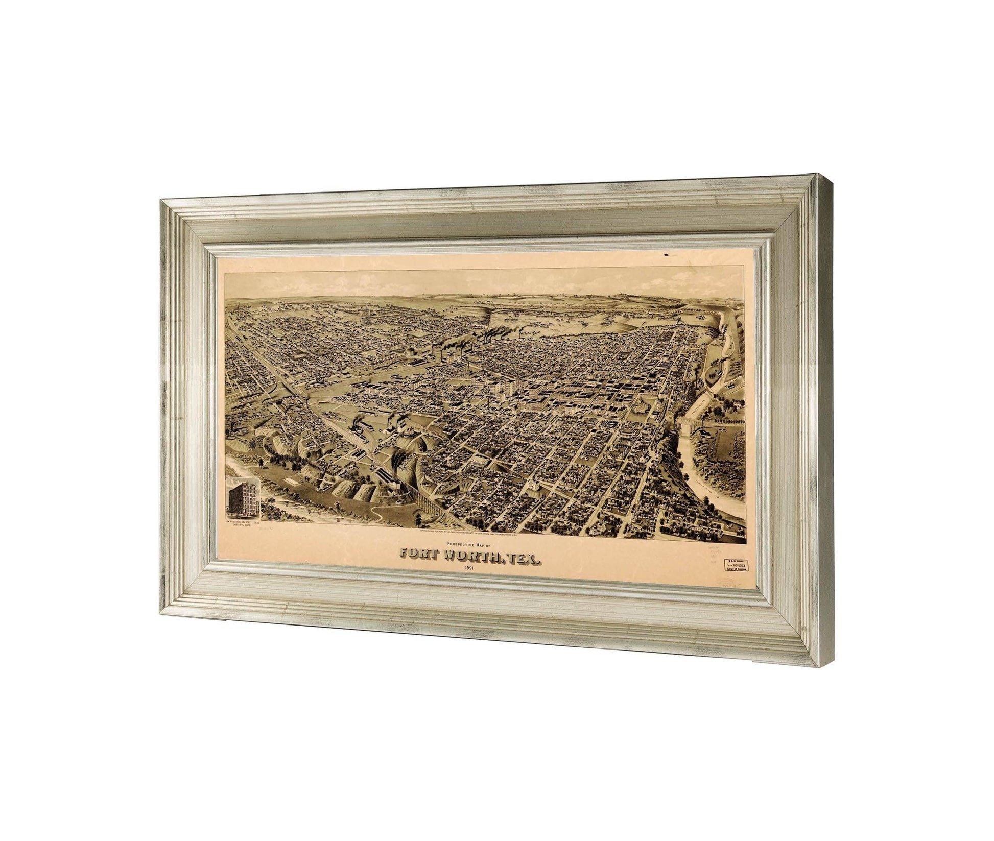 Perspective Map Of Fort Worth Tex 1891  State Of Texas