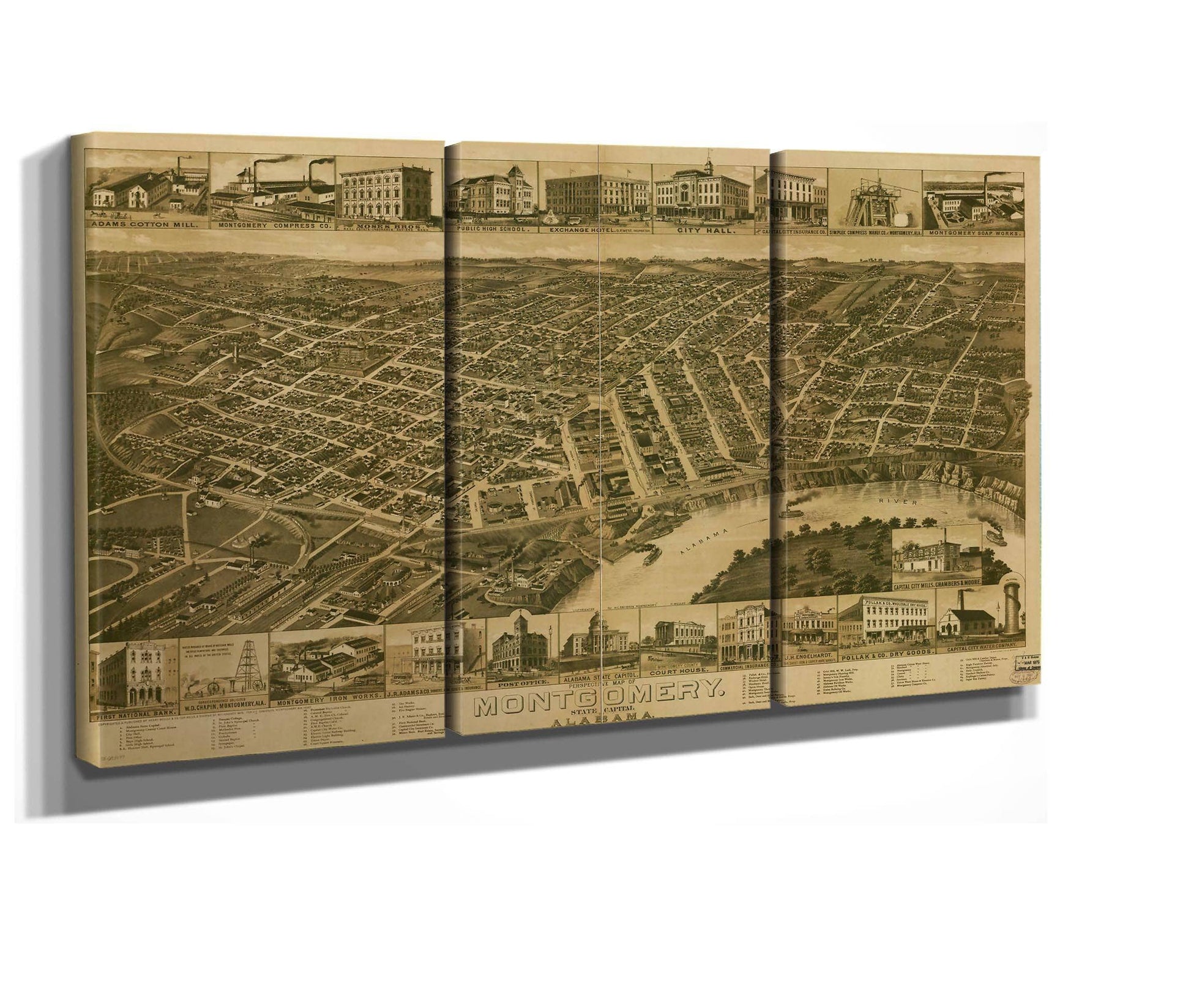 Perspective Map Of Montgomery State Capital Of Alabama  State Of Alabama