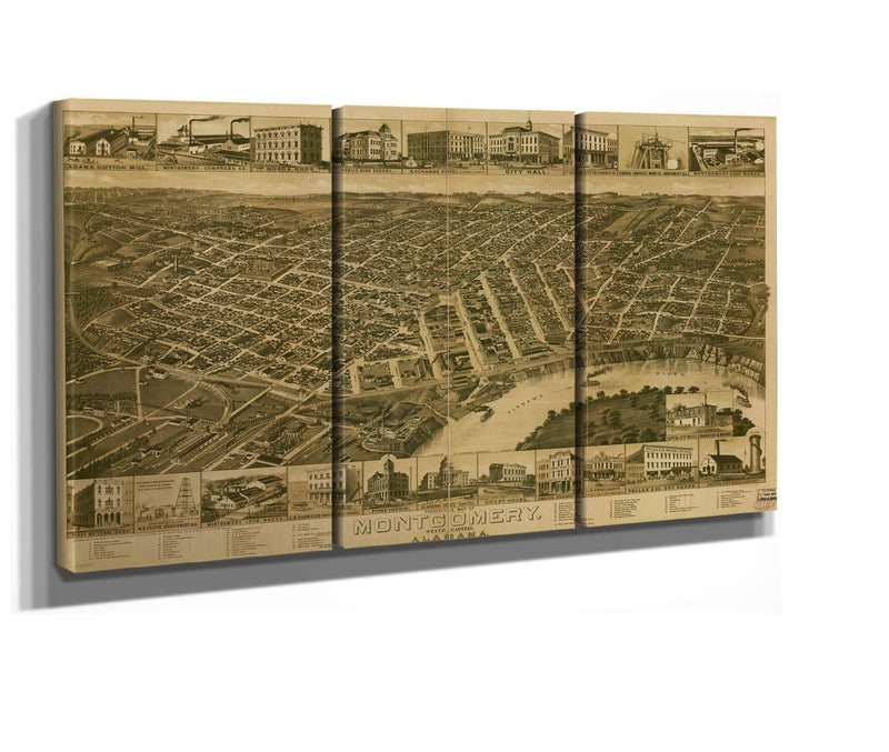 Perspective Map Of Montgomery State Capital Of Alabama  State Of Alabama