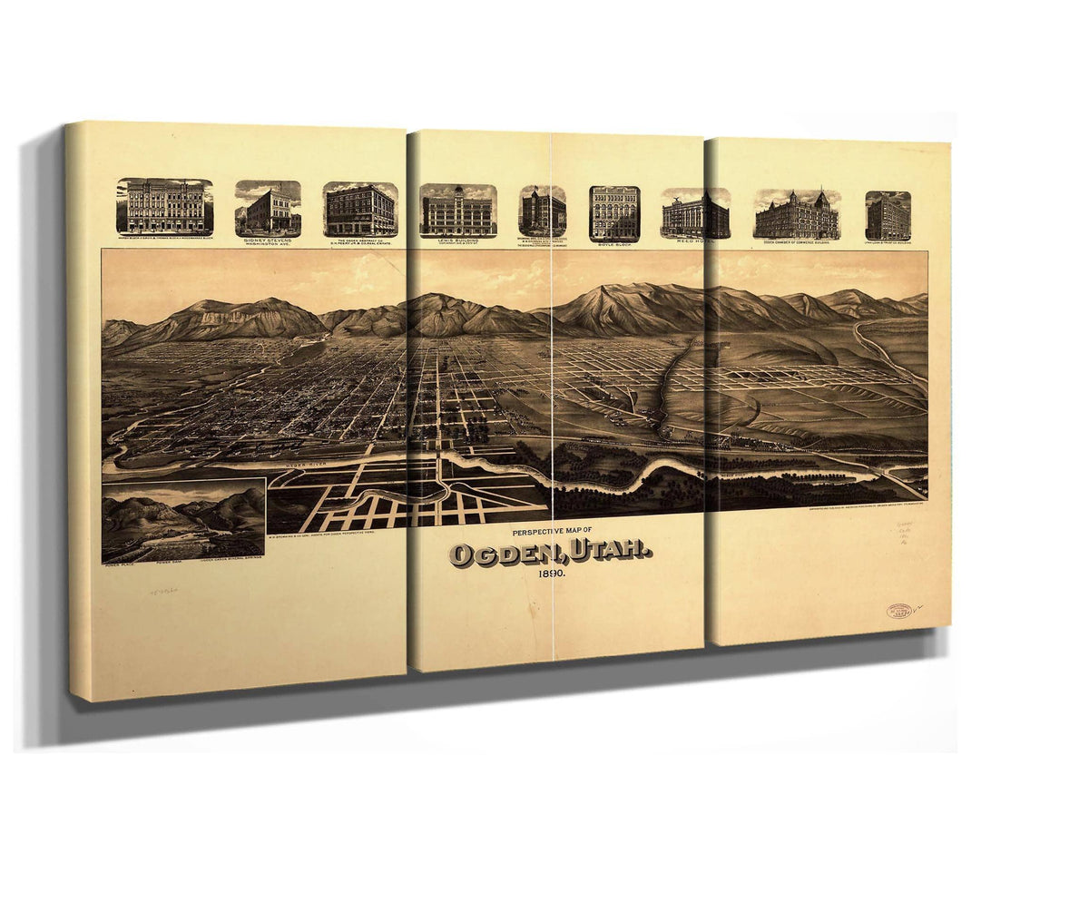 Perspective Map Of Ogden Utah 1890  State Of Utah