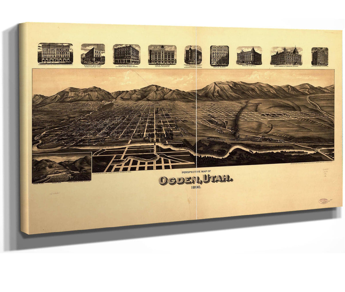 Perspective Map Of Ogden Utah 1890  State Of Utah
