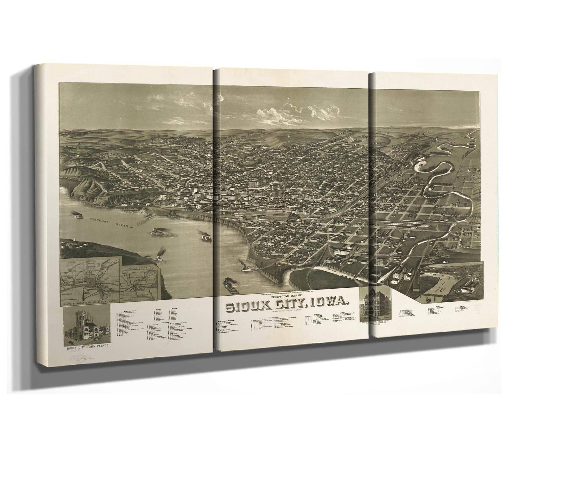 Perspective Map Of Sioux City Iowa 1888  State Of Iowa