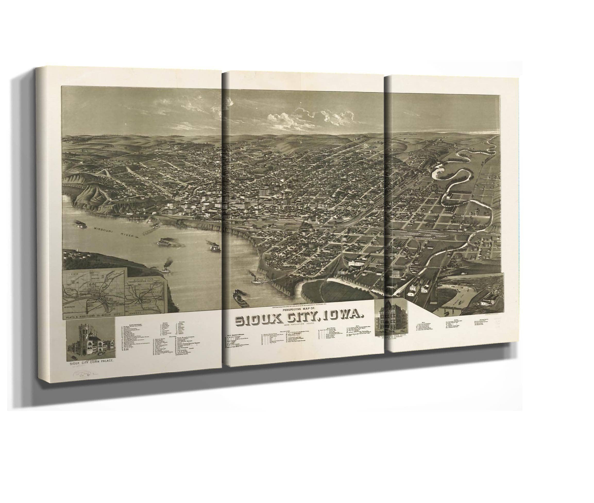Perspective Map Of Sioux City Iowa 1888  State Of Iowa