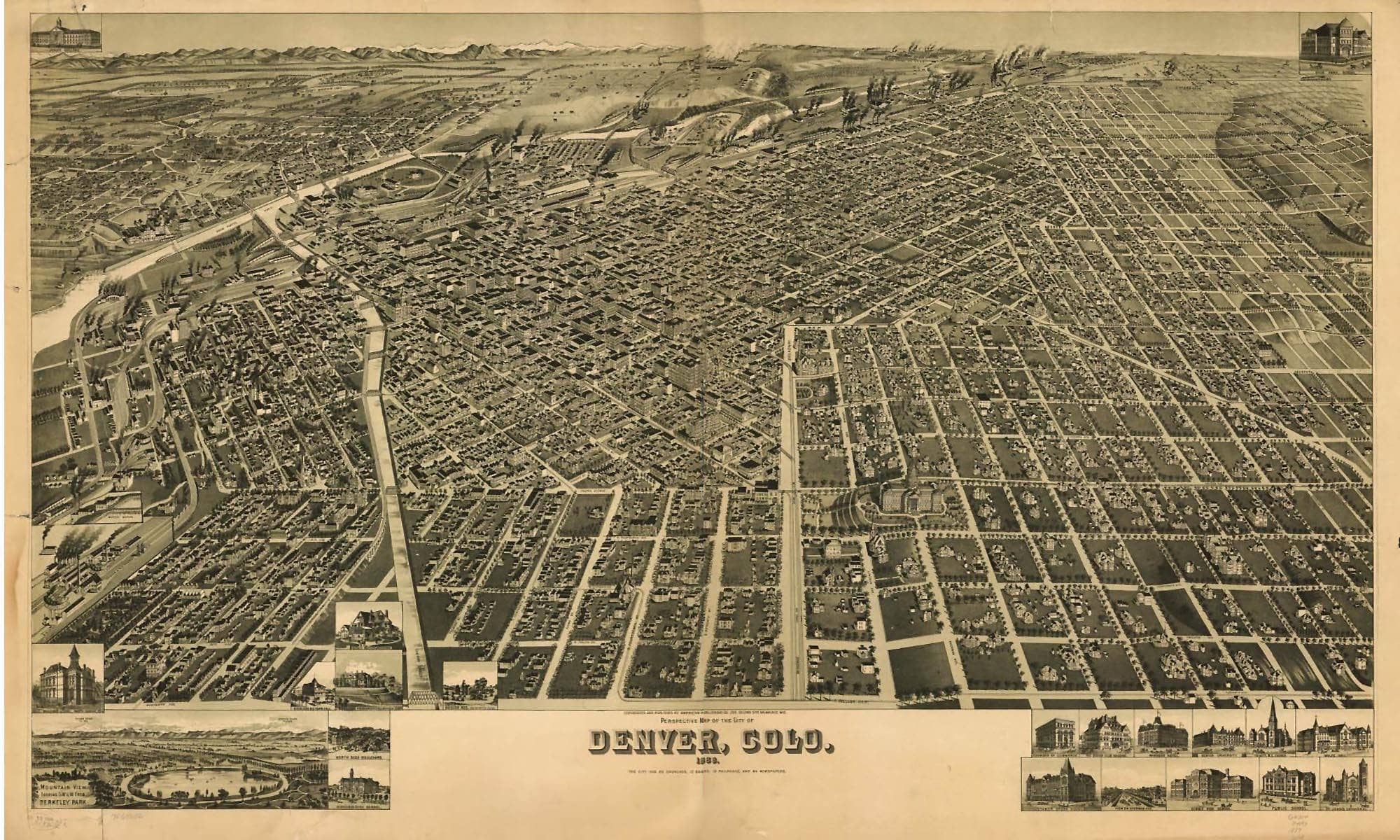 Perspective Map Of The City Of Denver Colo 1889  State Of JPEG