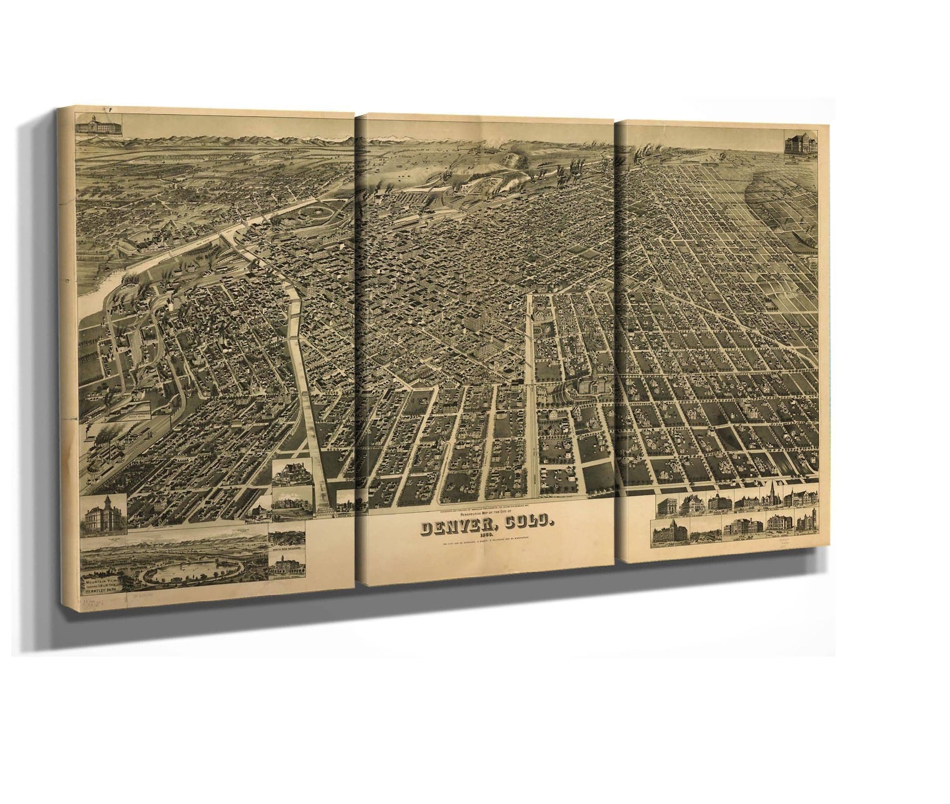 Perspective Map Of The City Of Denver Colo 1889  State Of JPEG