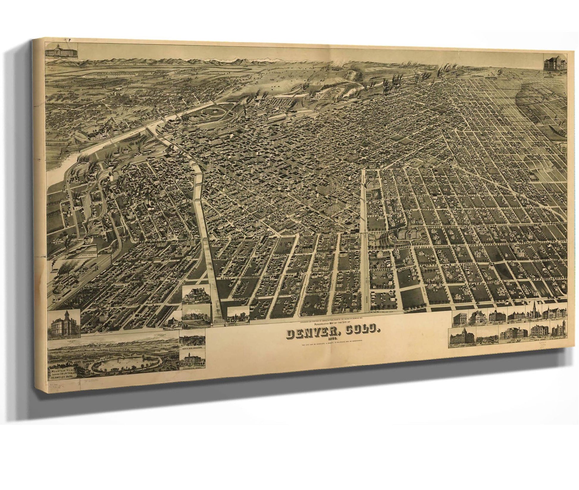 Perspective Map Of The City Of Denver Colo 1889  State Of JPEG