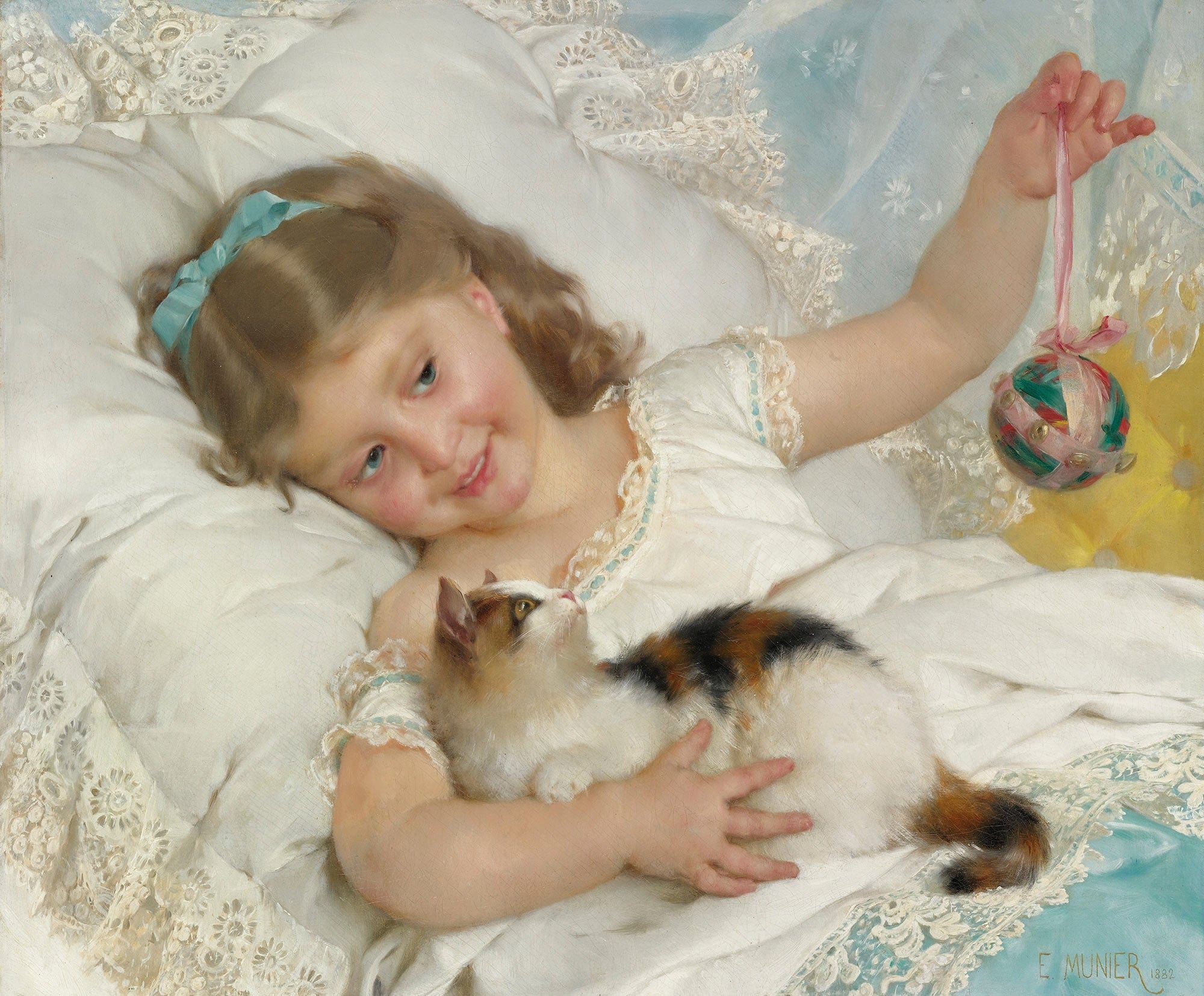 Petite Fille & Chat by Emile Munier