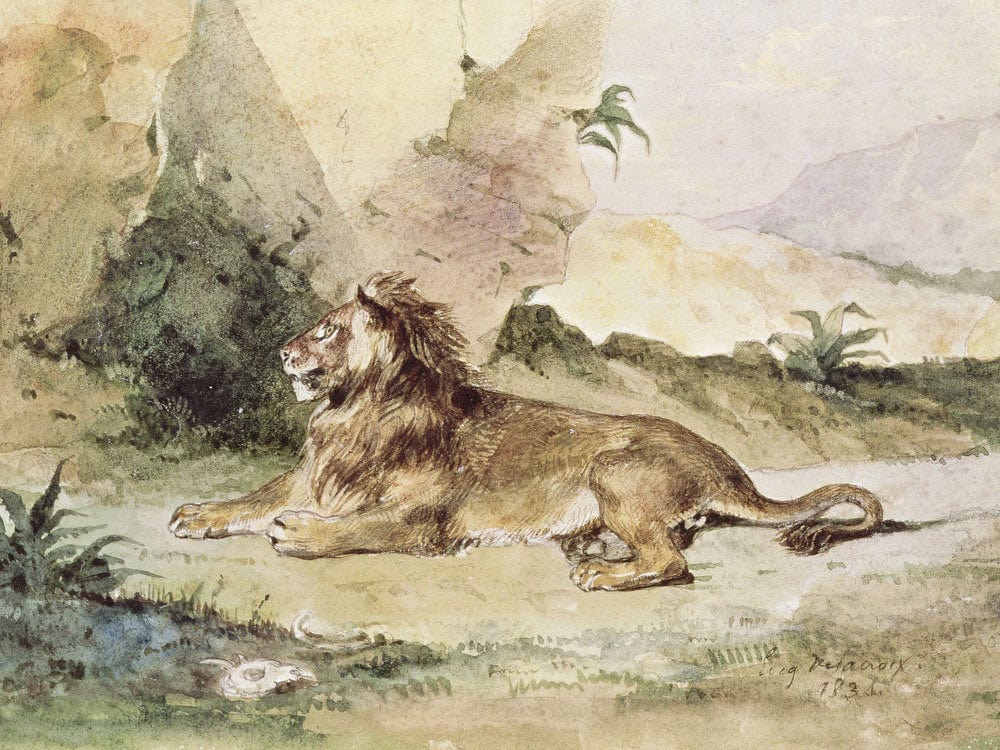 A Lion In The Desert By Ferdinand Victor Eugene Delacroix Phoenix 4x3