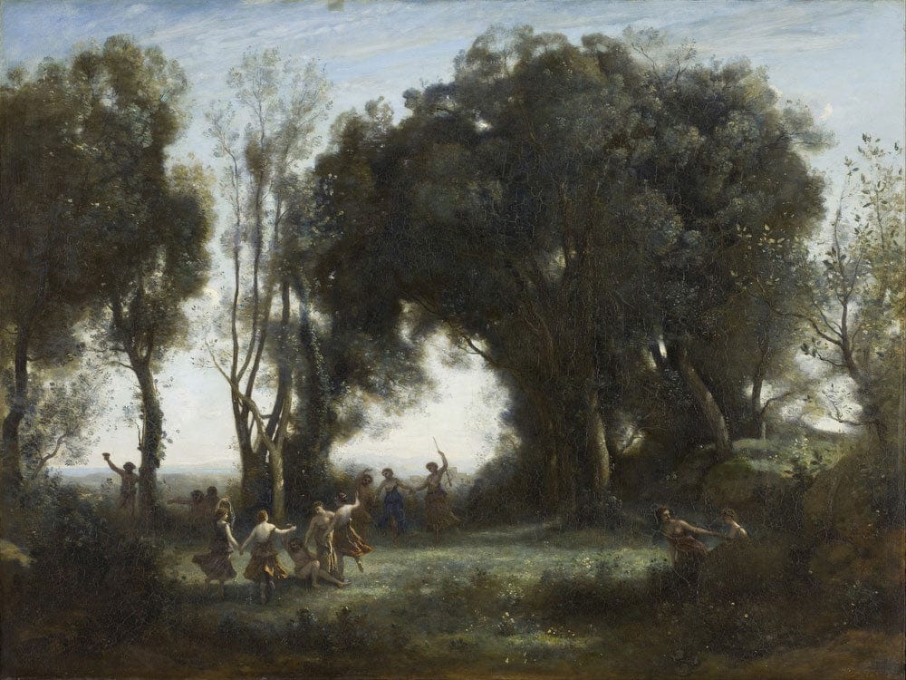 A Morning. The Dance Of The Nymphs By Jean Baptiste Camille Corot Phoenix 4x3