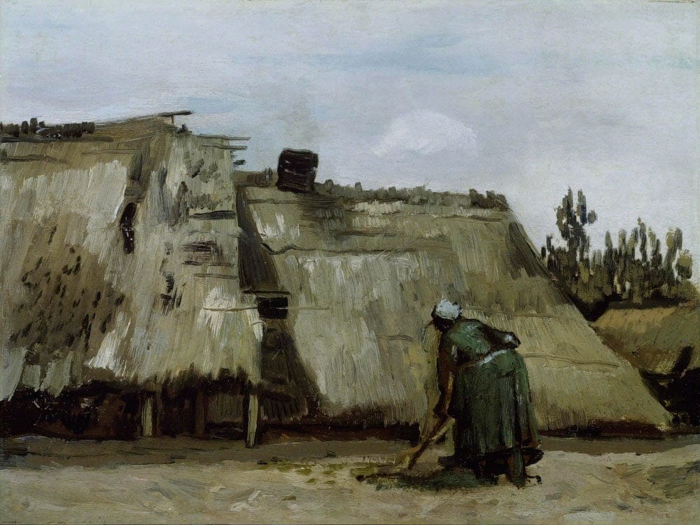 A Peasant Woman Digging In Front Of Her Cottage By Vincent Van Gogh Phoenix 4x3