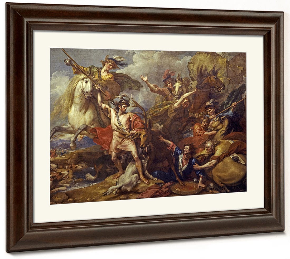 Alexander Iii Of Scotland Rescued From The Fury Of A Stag By The Intrepidity Of Colin Fitzgerald ('The Death Of The Stag') By Benjamin West Phoenix 4x3