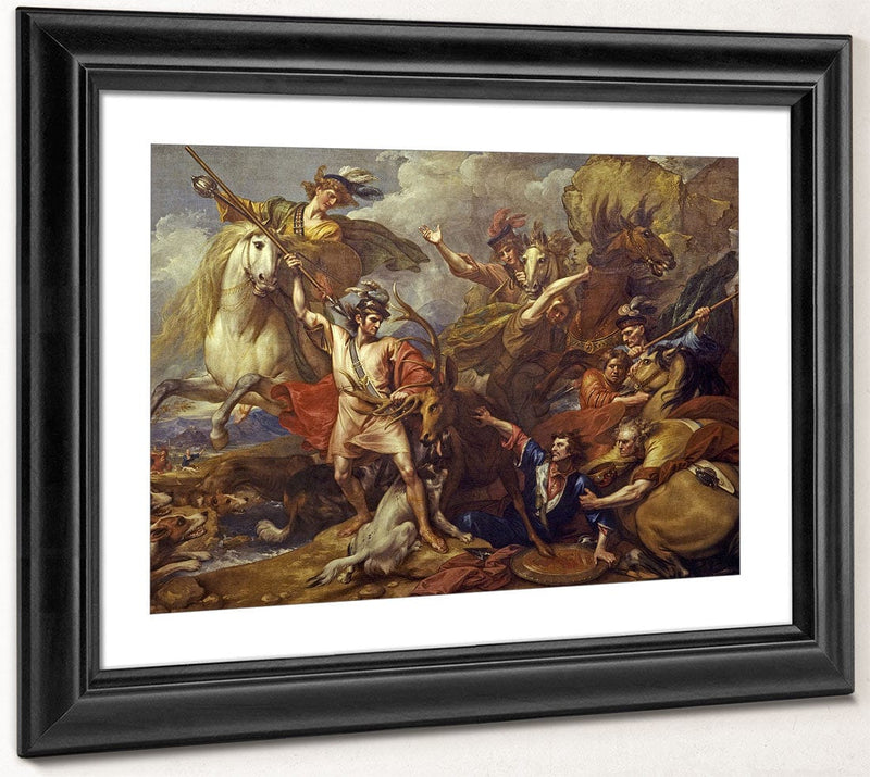 Alexander Iii Of Scotland Rescued From The Fury Of A Stag By The Intrepidity Of Colin Fitzgerald ('The Death Of The Stag') By Benjamin West Phoenix 4x3