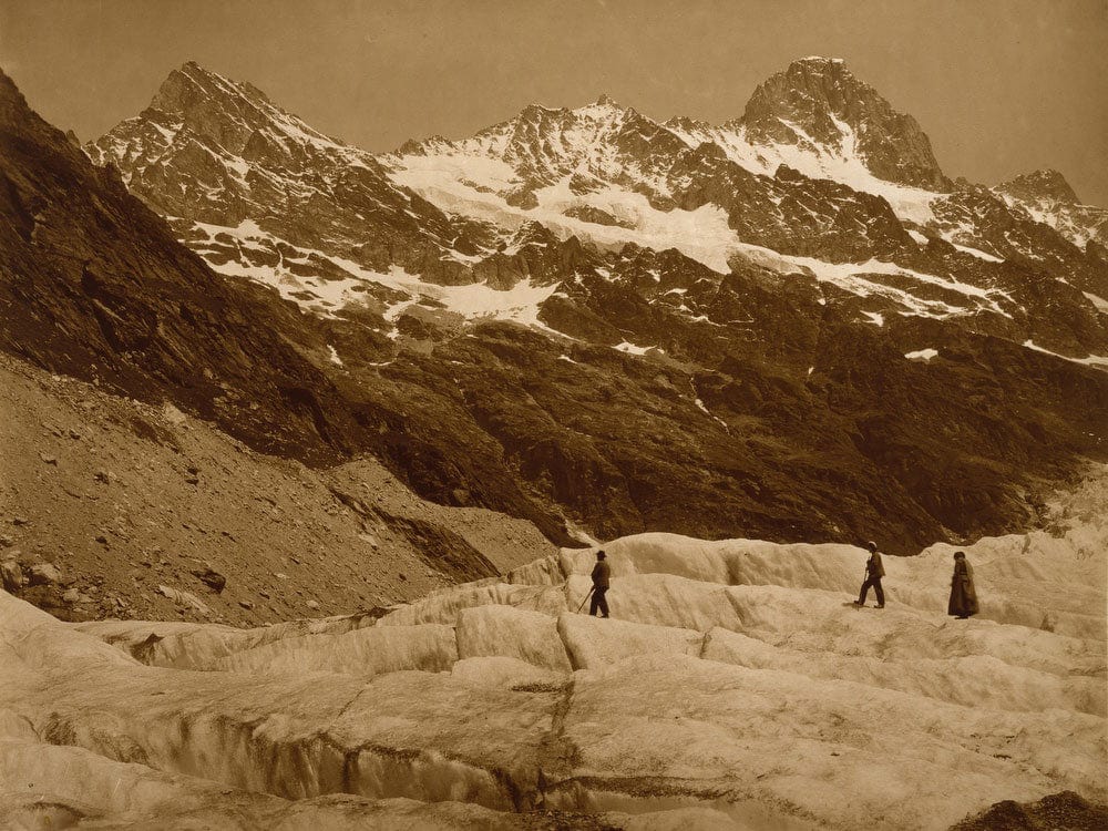 Alpine Landscape, Three Hikers On A Glacier By Adolphe Braun Phoenix 4x3