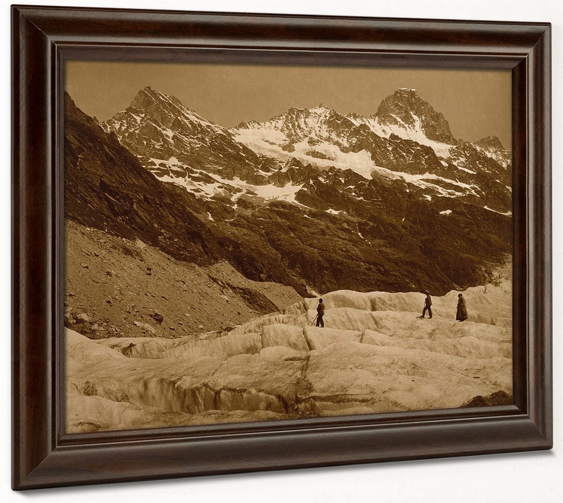 Alpine Landscape, Three Hikers On A Glacier By Adolphe Braun Phoenix 4x3