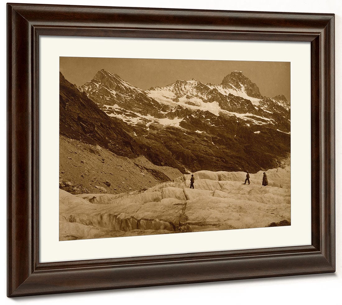 Alpine Landscape, Three Hikers On A Glacier By Adolphe Braun Phoenix 4x3