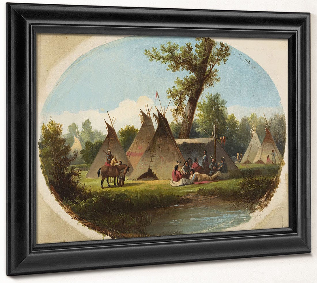 Assiniboin Encampment On The Upper Missouri By John Mix Stanley Phoenix 4x3
