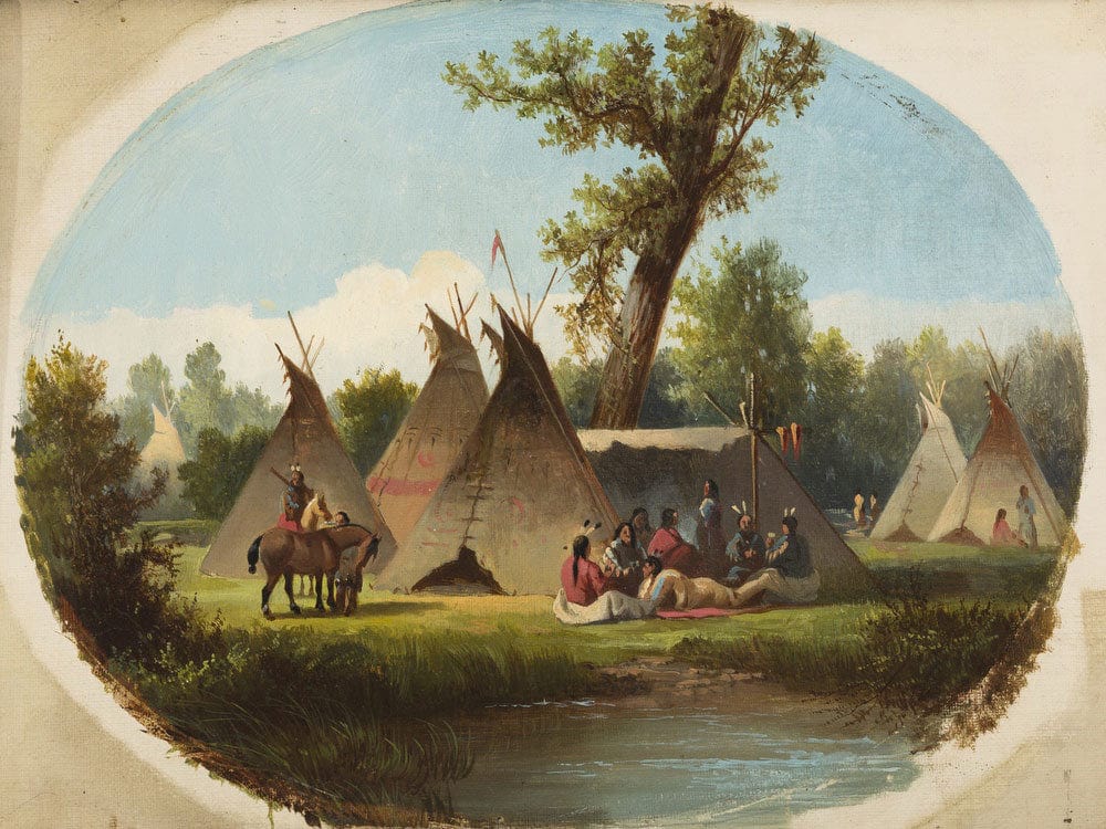 Assiniboin Encampment On The Upper Missouri By John Mix Stanley Phoenix 4x3