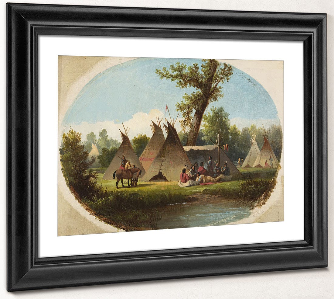 Assiniboin Encampment On The Upper Missouri By John Mix Stanley Phoenix 4x3