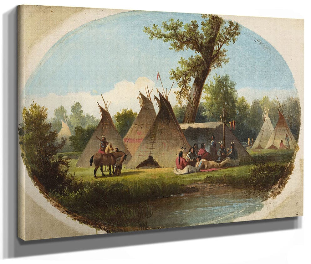 Assiniboin Encampment On The Upper Missouri By John Mix Stanley Phoenix 4x3