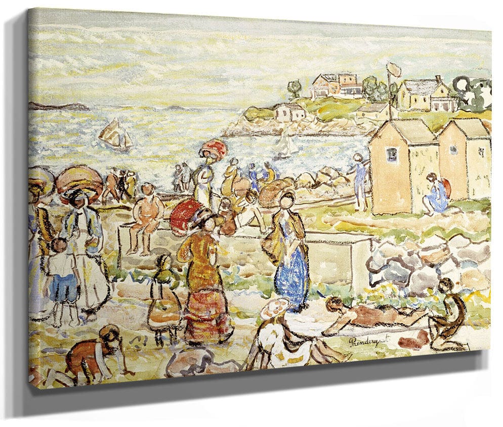 Bathers And Strollers At Marblehead By Maurice Brazil Prendergast Phoenix 4x3