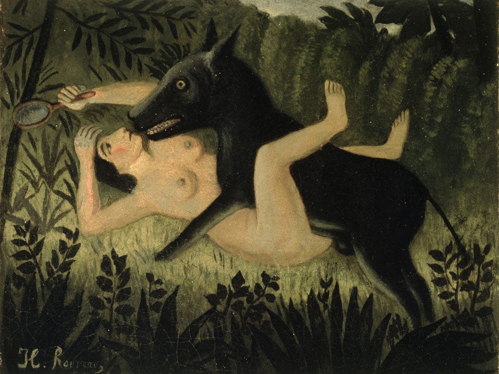 Beauty And The Beast By Henri Julien Felix Rousseau Phoenix 4x3