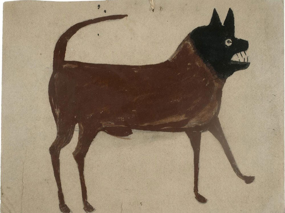 Bill Traylor Untitled Dog With Black Head By Bill Traylor Phoenix 4x3