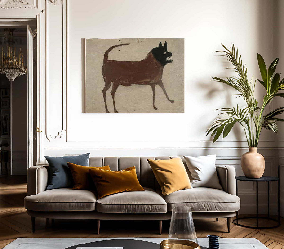 Bill Traylor Untitled Dog With Black Head By Bill Traylor Phoenix 4x3