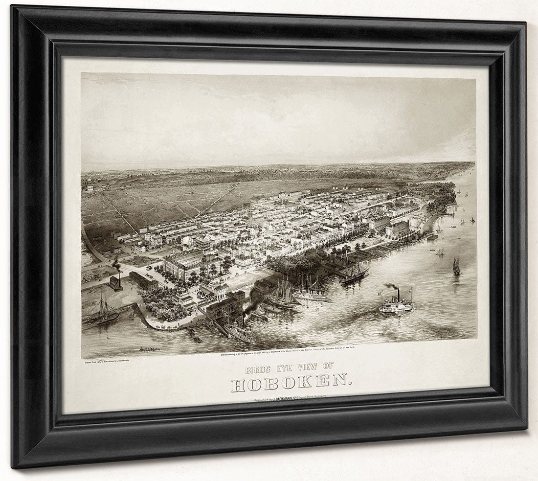 Bird's Eye View Of Hoboken By John Bachmann Phoenix 4x3