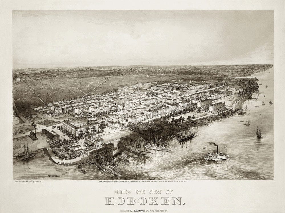 Bird's Eye View Of Hoboken By John Bachmann Phoenix 4x3