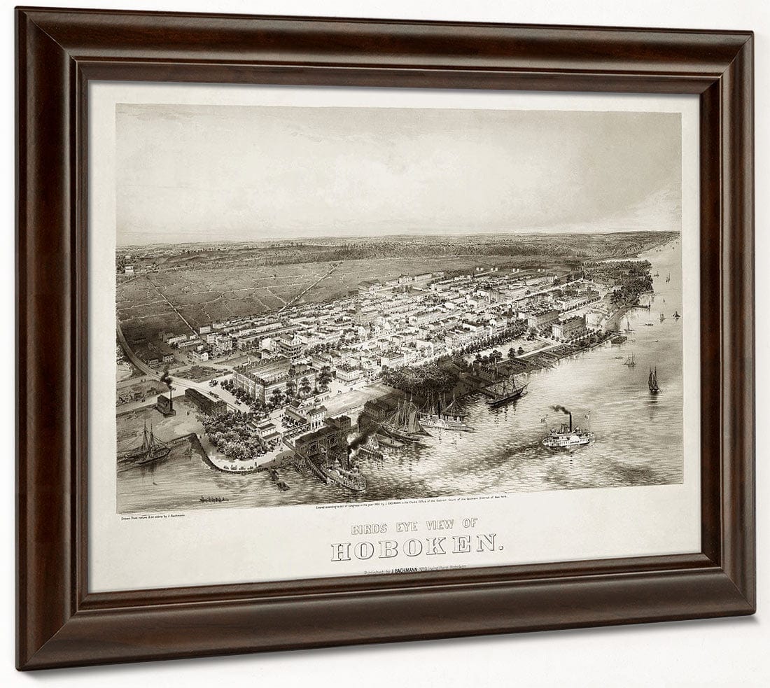 Bird's Eye View Of Hoboken By John Bachmann Phoenix 4x3