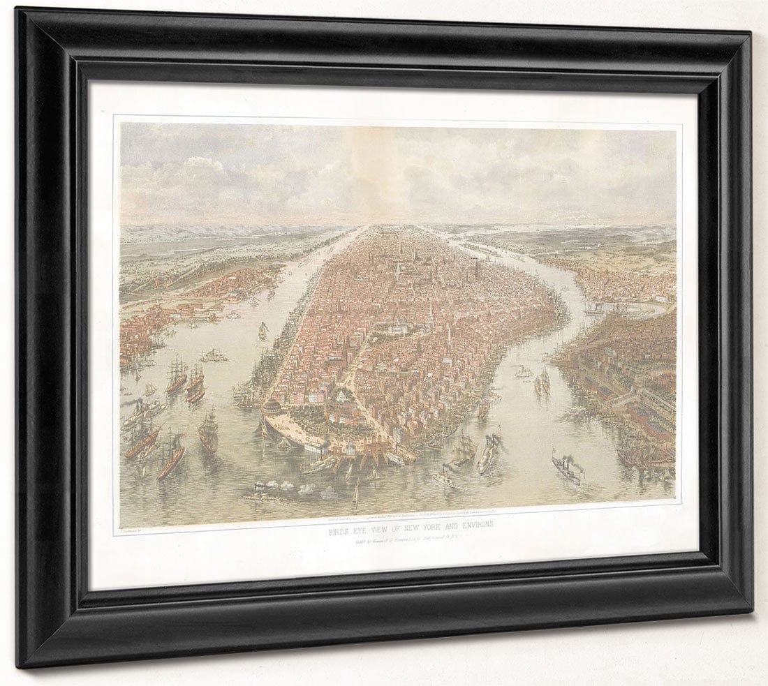 Bird's Eye View Of New York And Environs. By John Bachmann Phoenix 4x3