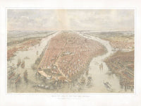 Bird's Eye View Of New York And Environs. By John Bachmann Phoenix 4x3