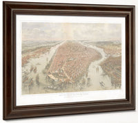 Bird's Eye View Of New York And Environs. By John Bachmann Phoenix 4x3