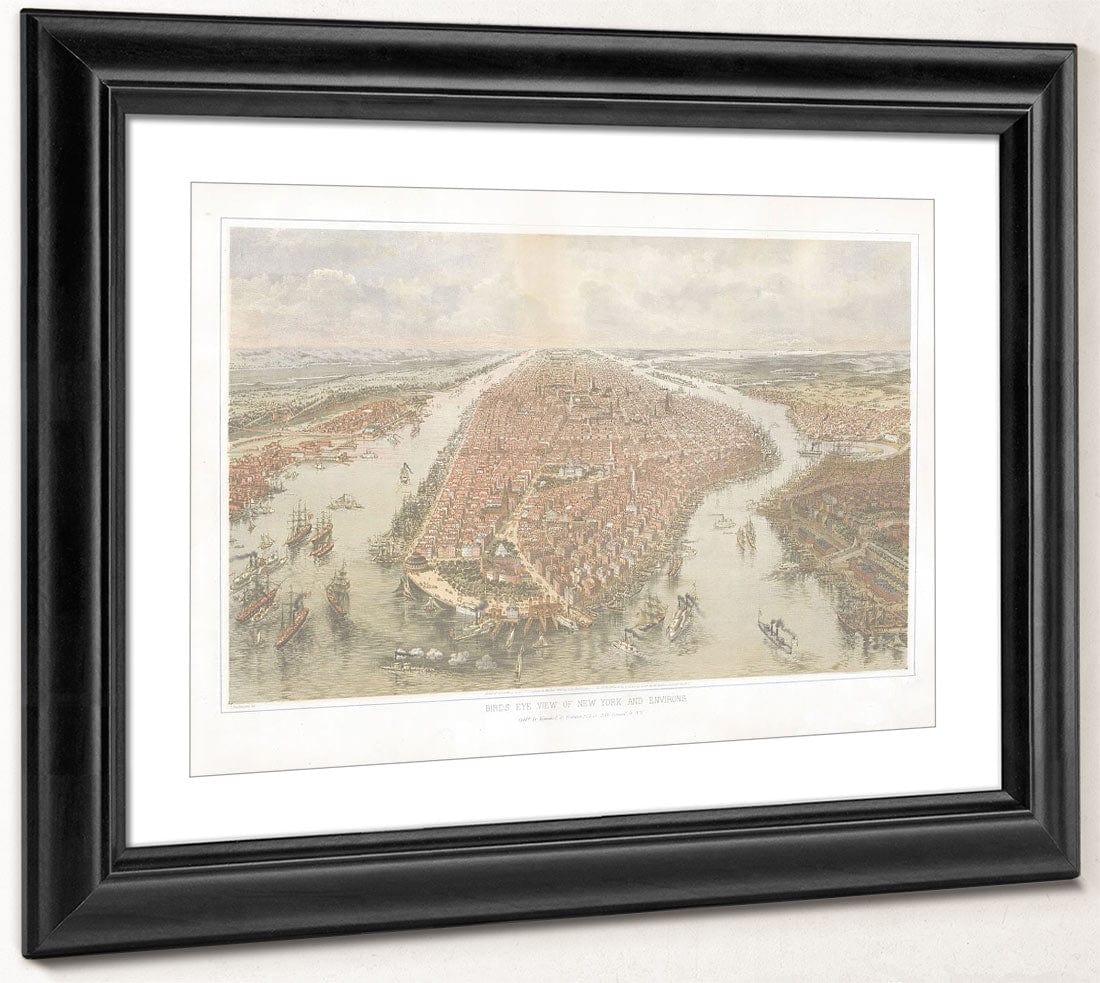 Bird's Eye View Of New York And Environs. By John Bachmann Phoenix 4x3