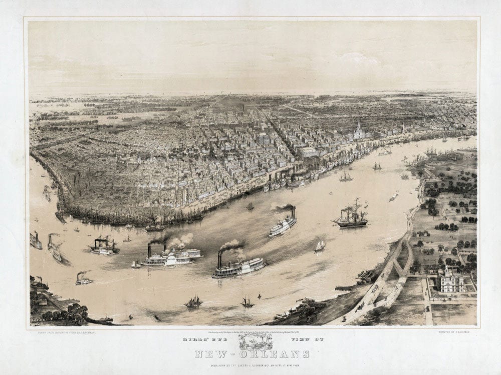 Birds' Eye View Of New Orleans By John Bachmann Phoenix 4x3