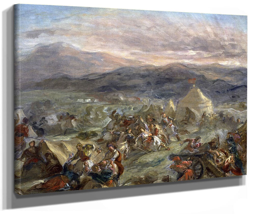 Botzaris Surprises The Turkish Camp And Falls Fatally Wounded By Ferdinand Victor Eugene Delacroix Phoenix 4x3