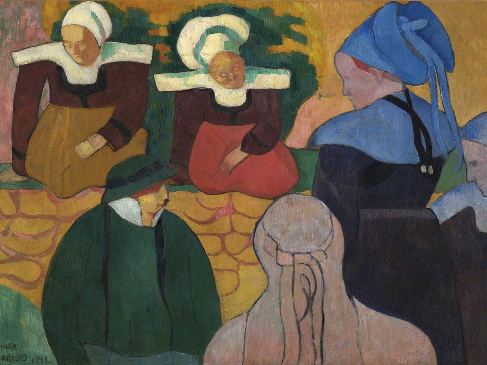 Breton Women At A Wall By Emile Bernard Phoenix 4x3