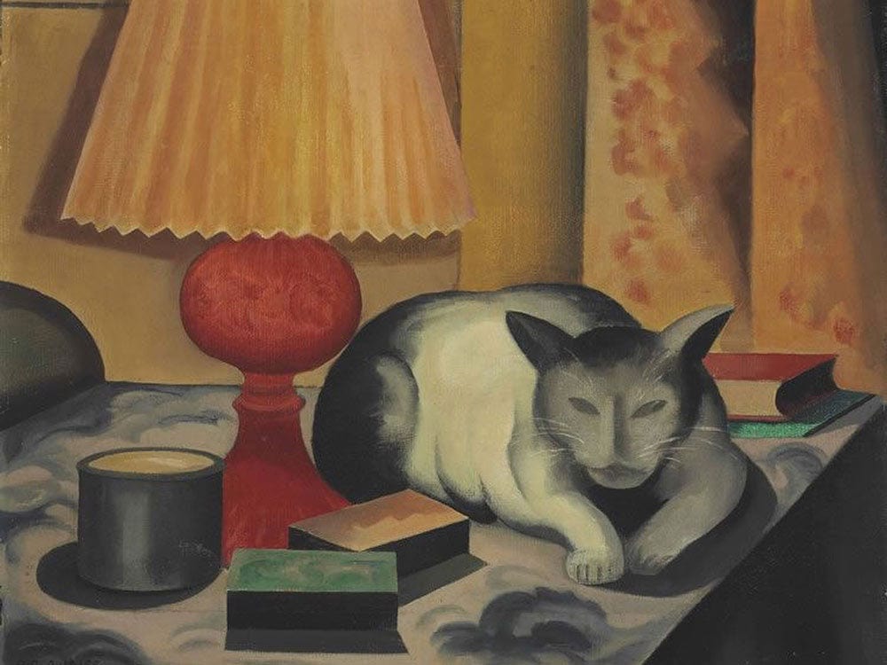 Cat And Lamp By George Ault Phoenix 4x3