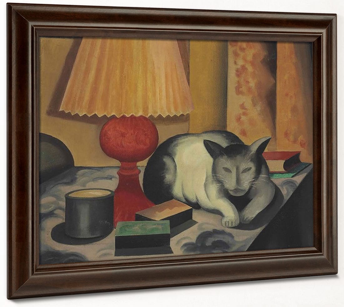Cat And Lamp By George Ault Phoenix 4x3